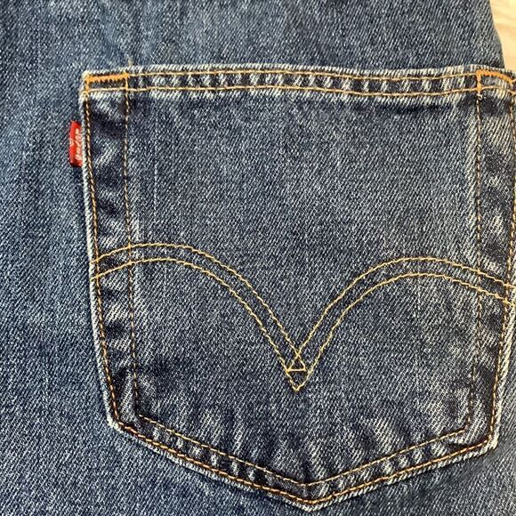 LEVI’S 505 blue jeans zip button fly pockets size 36 - Picture 3 of 10